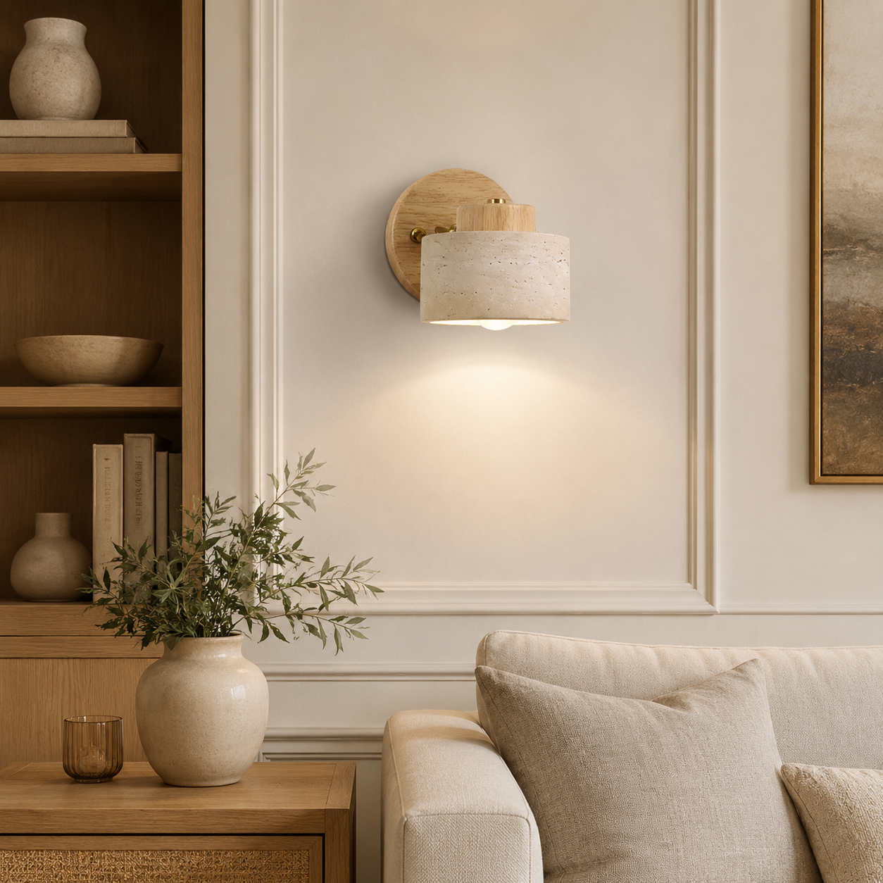 Applique murale pierre design moderne naturel Minera salon