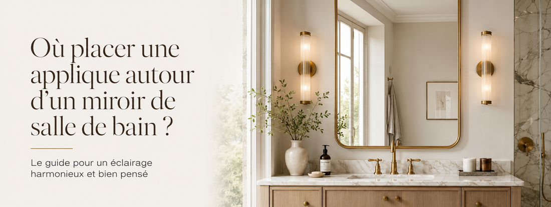 Où placer une applique autour d’un miroir de salle de bain ?