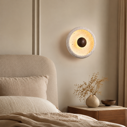 Applique LED pierre et bois style organique elegant gaia