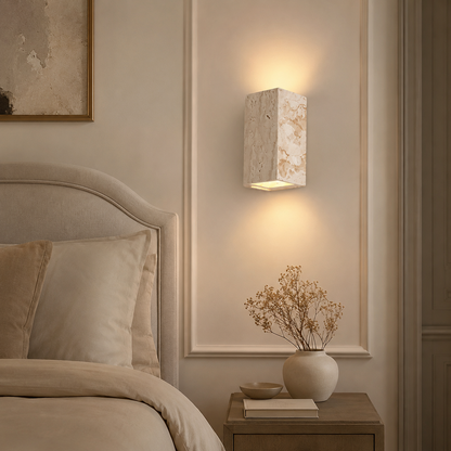 Applique murale en pierre naturelle travertin style minimaliste chambre