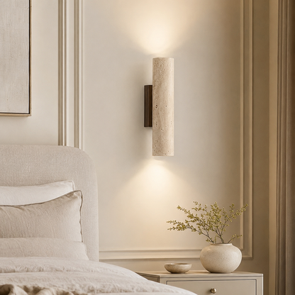 Applique murale marbre éclairage haut et bas chambre