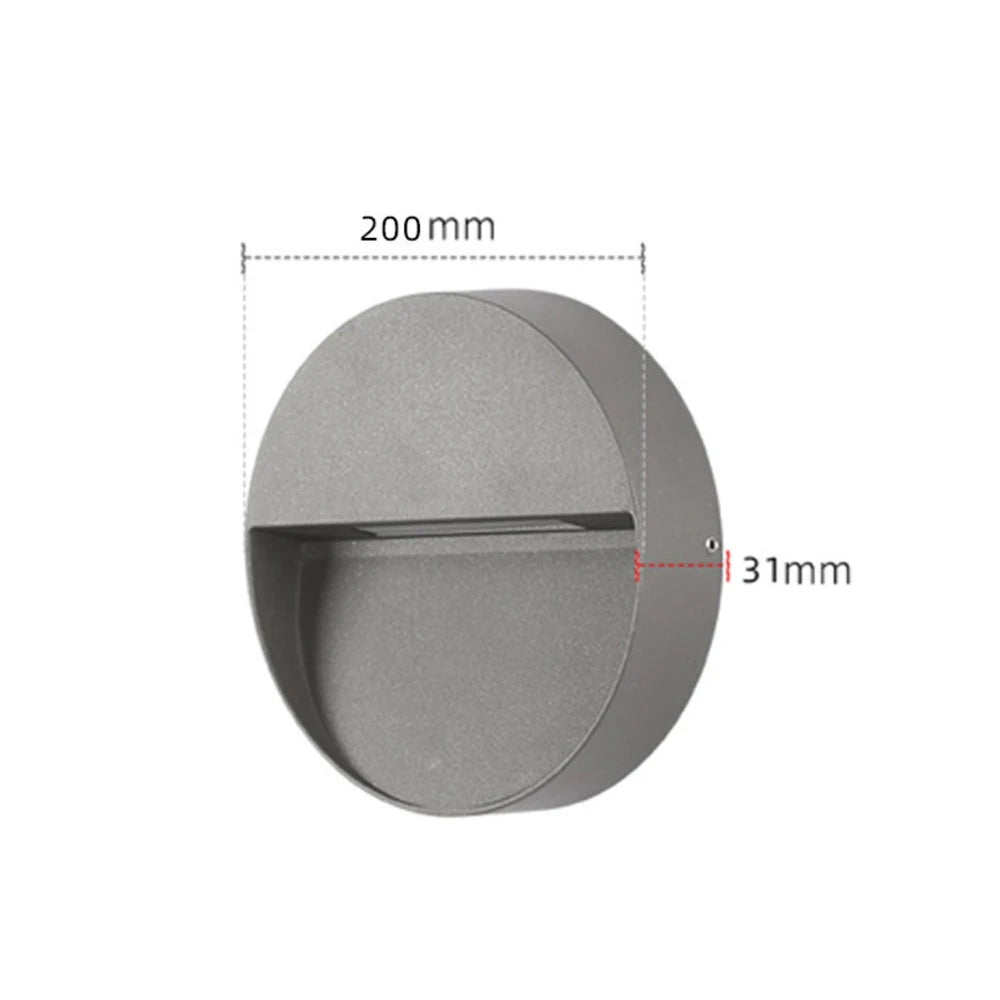 applique murale extérieure ronde  20cm grise 