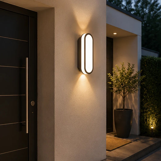 applique murale exterieure blanche ovale entree