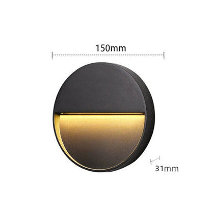 applique murale exterieure ronde 15cm noire