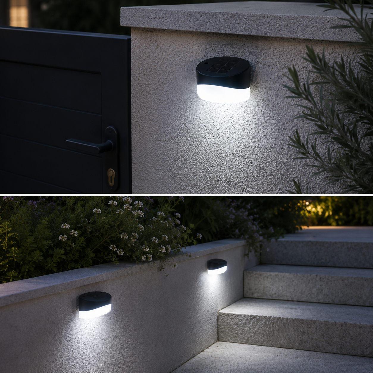 applique murale solaire pour jardin noire