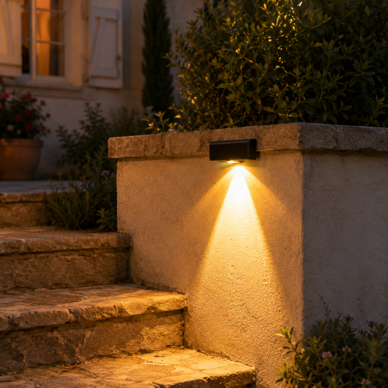 applique murale terrasse solaire noire escalier